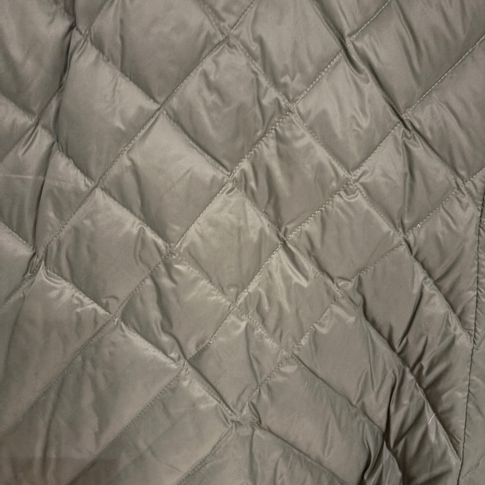 J‎ Jill Quilted Down Coat Women Large Green Puffer Field Jacket Long Barn Fall - Picture 9 of 9
